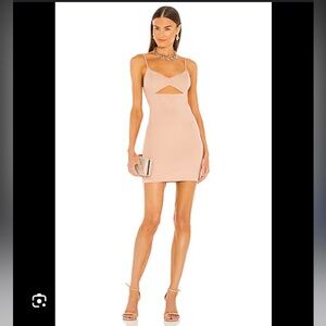 H:OURS Modi Mini Tan Ribbed Dress